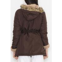 Hooded Sheepskin Coat Brown - 84283.683.