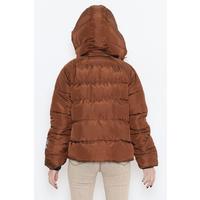 Hooded Puffer Jacket Brown - 10008.1555.
