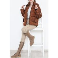 Hooded Puffer Jacket Brown - 10008.1555.