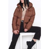 Капюшоны бар қоңыр мамық күрте - 214005.1247.