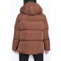 Капюшоны бар қоңыр мамық күрте - 214005.1247.