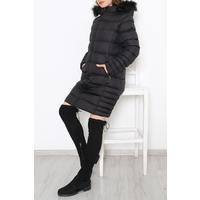 Coat with Fur Hood Black - 1351.1174.