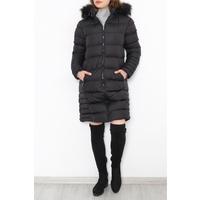 Coat with Fur Hood Black - 1351.1174.