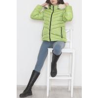 Jesica Coat with Fur Hood Lightgreen - 1700.1555.