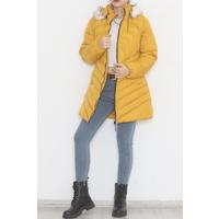 Fur Hooded Coat Mustard - 5129.1555.