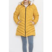 Fur Hooded Coat Mustard - 5129.1555.