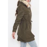 Fur Hooded Coat Khaki - 12202.1316.