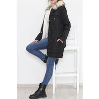 Furry Hooded Coat Black - 12202.1316.