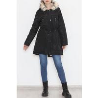 Furry Hooded Coat Black - 12202.1316.