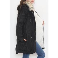 Furry Hooded Coat Black - 12202.1316.
