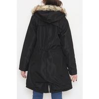 Furry Hooded Coat Black - 12202.1316.