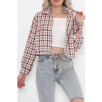Square Patterned Jacket Red - 508.1367.