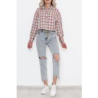 Square Patterned Jacket Red - 508.1367.