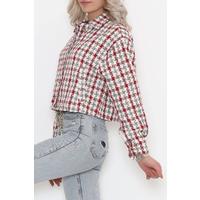 Square Patterned Jacket Red - 508.1367.
