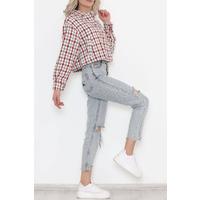 Square Patterned Jacket Red - 508.1367.