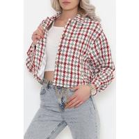 Square Patterned Jacket Red - 508.1367.