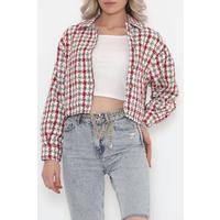 Square Patterned Jacket Red - 508.1367.