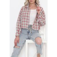 Square Patterned Jacket Red - 508.1367.