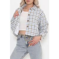 Square Pattern Jacket Blue - 508.1367.