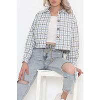 Square Pattern Jacket Blue - 508.1367.