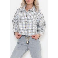 Square Pattern Jacket Blue - 508.1367.