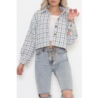 Square Pattern Jacket Blue - 508.1367.