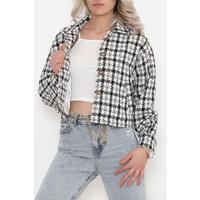 Square Patterned Jacket Black - 508.1367.