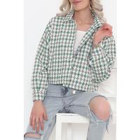 Square Patterned Jacket Green - 508.1367.