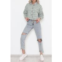 Square Patterned Jacket Green - 508.1367.