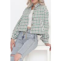 Square Patterned Jacket Green - 508.1367.