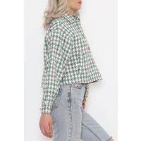 Square Patterned Jacket Green - 508.1367.