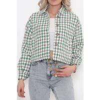 Square Patterned Jacket Green - 508.1367.
