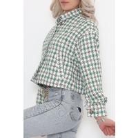 Square Patterned Jacket Green - 508.1367.