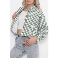 Square Patterned Jacket Green - 508.1367.