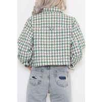 Square Patterned Jacket Green - 508.1367.