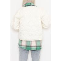 Square Patterned Coat Ecru green - 2408.1367.