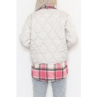 Square Patterned Coat Gray pink - 2408.1367.