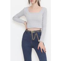 Square Neck Blouse Gray - 12316.1567.