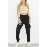 Sports pants with pockets Kargo black - 9238.1250.
