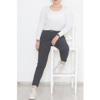 Belted Plus Size Trousers Blue - 224208.683.