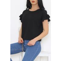 Жеңі Руфель Камзол блузка Қара - 5042.1234.