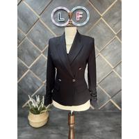 Shirred Sleeve Blazer Jacket Black