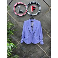 Kolu Büzgülü Blazer Ceket Lila