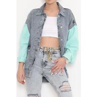 Denim Jacket with Coloured Sleeve - 2302.1567.