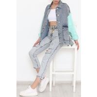 Denim Jacket with Coloured Sleeve - 2302.1567.