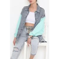 Denim Jacket with Coloured Sleeve - 2302.1567.