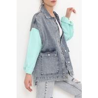 Denim Jacket with Coloured Sleeve - 2302.1567.