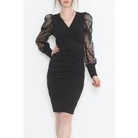 Double-breasted Pleated Dress Black - 2047.134.