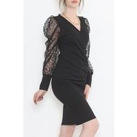 Double-breasted Pleated Dress Black - 2047.134.