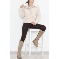 Fur Puffer Coat Stone - 3006.1555.